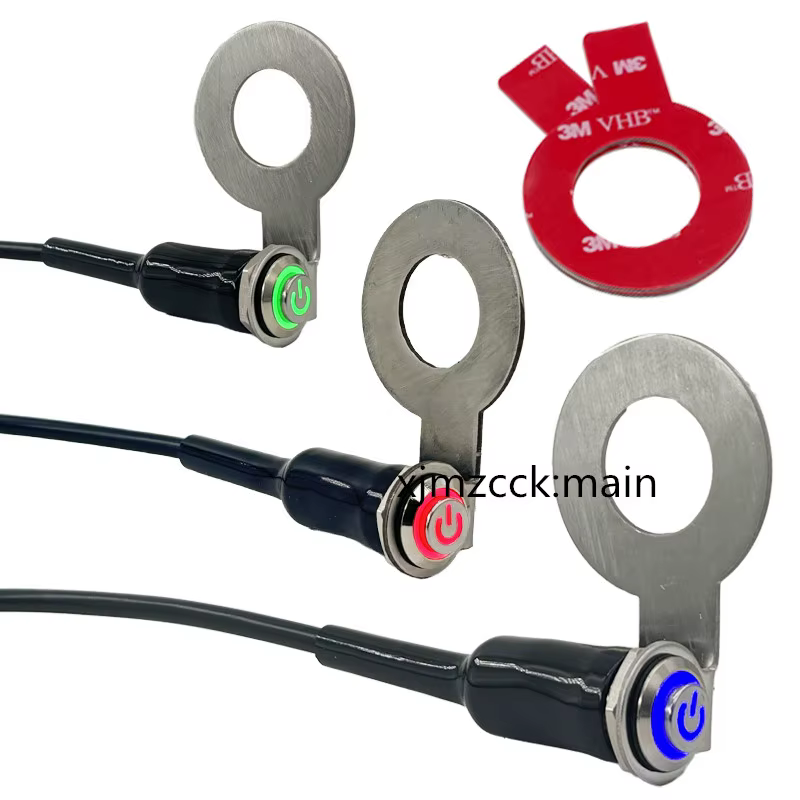 LED moto interrupteur marche + arrêt guidon montage en alliage d'aluminium étanche 12V antibrouillard lampes moto klaxon bouton poussoir 16mm 22mm