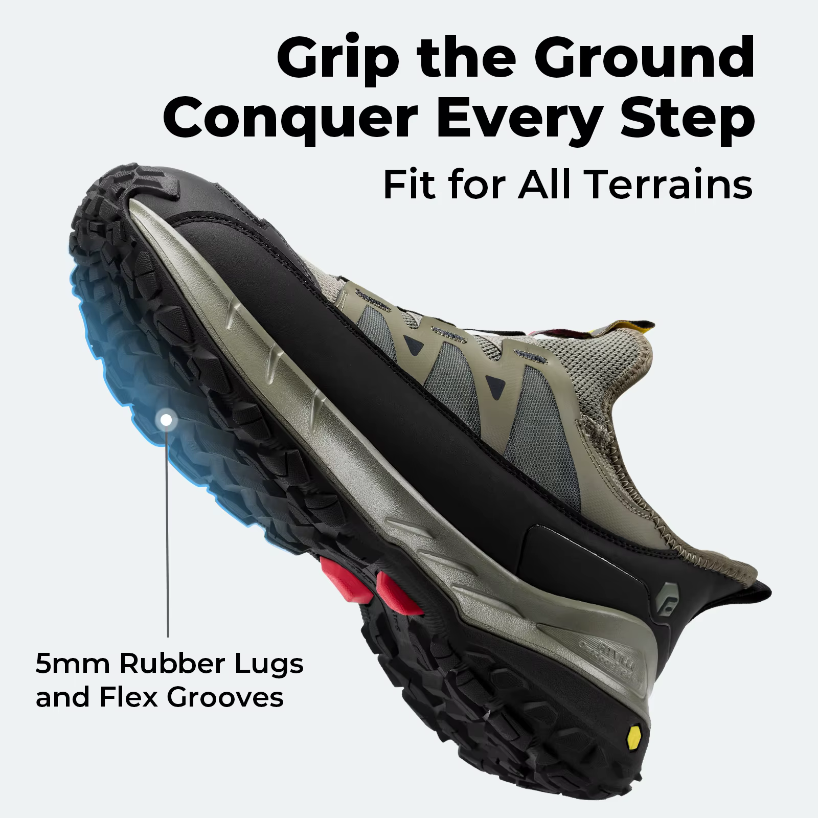 Chaussures de randonnée Fitville Outdoors extra larges, baskets de sport décontractées à enfiler pour hommes, antidérapantes et confortables