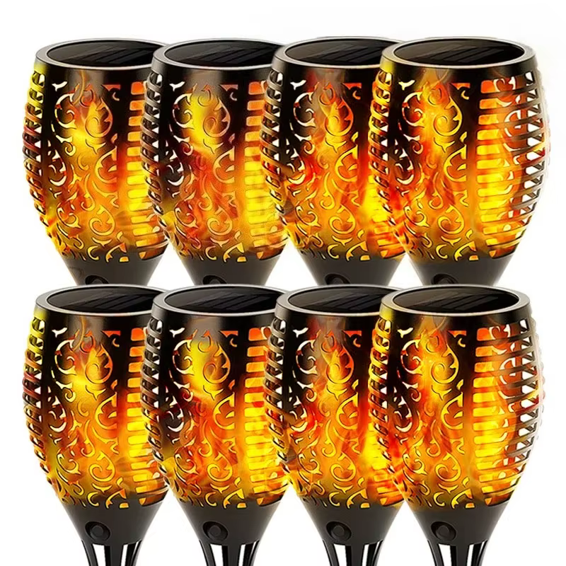 12/33/96LED s flamme solaire torche lumière scintillante étanche décoration de jardin extérieur pelouse chemin cour Patio lampadaire
