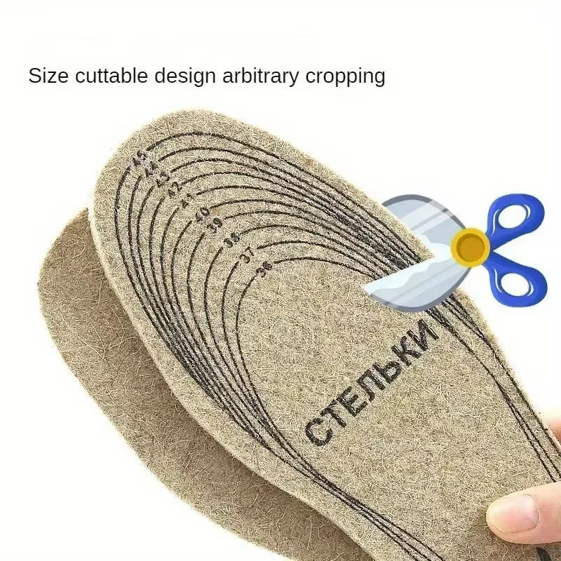 Semelles intérieures en feutre de laine pour chaussures hommes femmes