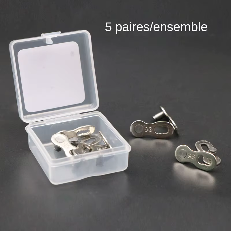 5 paires de joints de connecteur de maillon de chaîne de vélo, boutons magiques, maillons principaux rapides de vitesse de cyclisme pour vélo de montagne 6/7/8/9/10/11/12 S