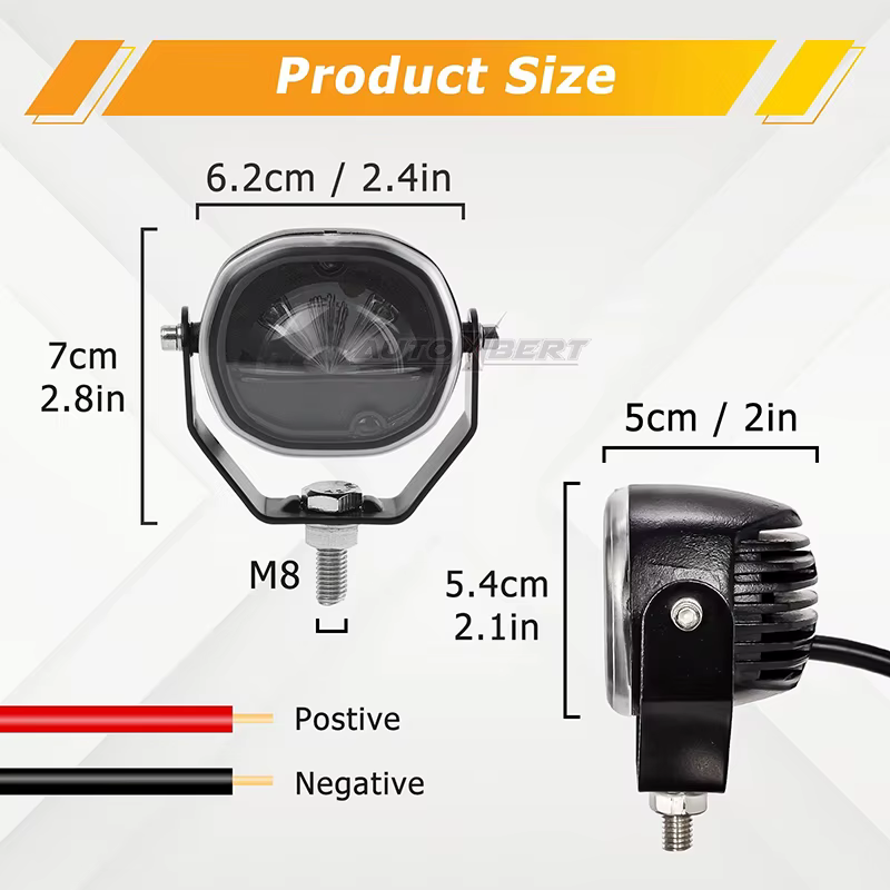 Mini lampe de sécurité LED pour chariot élévateur, lumière d'avertissement rouge en forme de U, DC 12V-100V 48V 24V 8W, lumière de danger pour chariot élévateur pour la visibilité sur le chantier