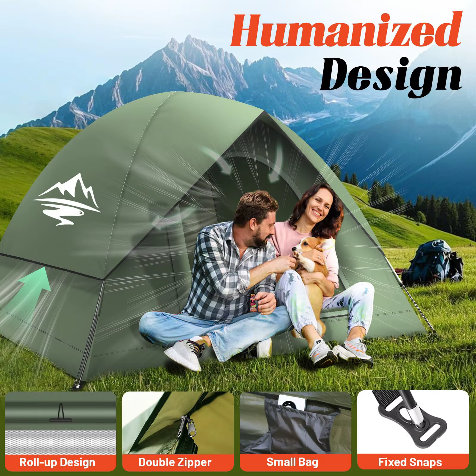 Tentes de Camping pour 3 à 4 personnes avec abri