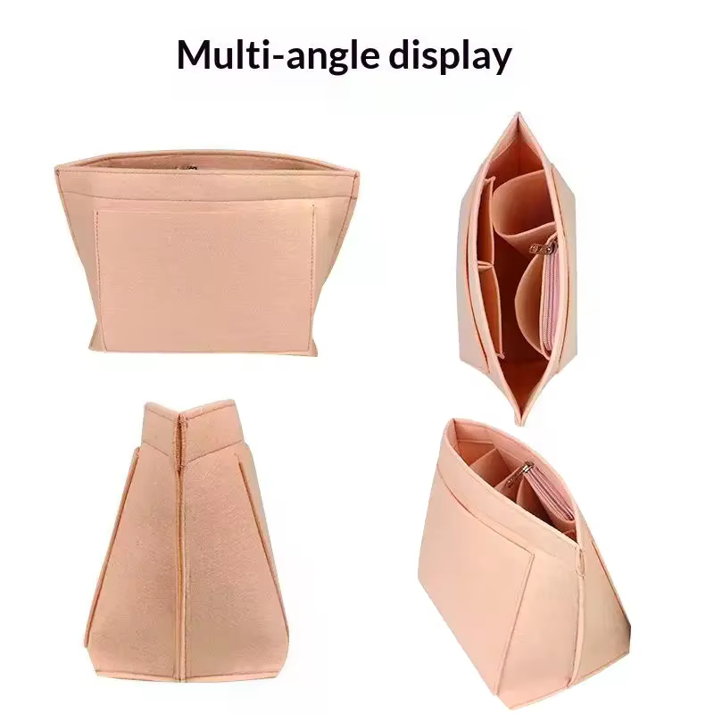 Insert en feutre pour sac à main, organisateur de sac de voyage portable en forme de dumpling, support pour trousse de maquillage en tissu feutré