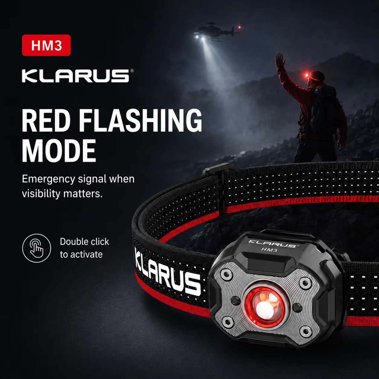 Lampe frontale rechargeable KLARUS HM3 670LM USB-C