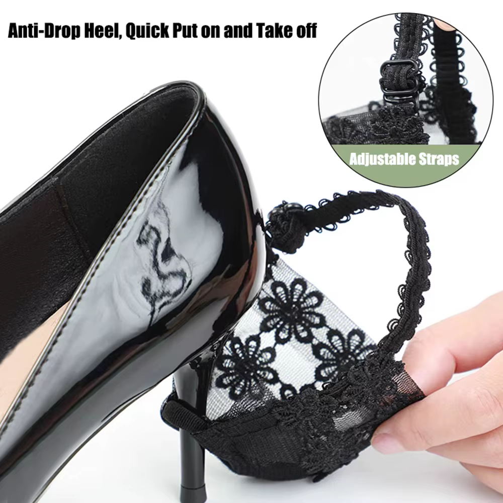 1Paire Talons hauts Bundle Lacet Chaussure Tenant Lâche Anti-dérapant Sangles Femmes Élastique