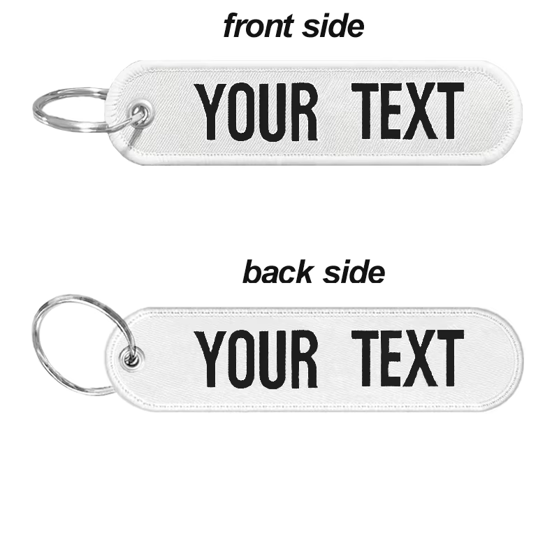 Porte-clés personnalisé avec patch nominatif, texte brodé, accessoire porte-clés pour une étiquette, cadeau personnalisé