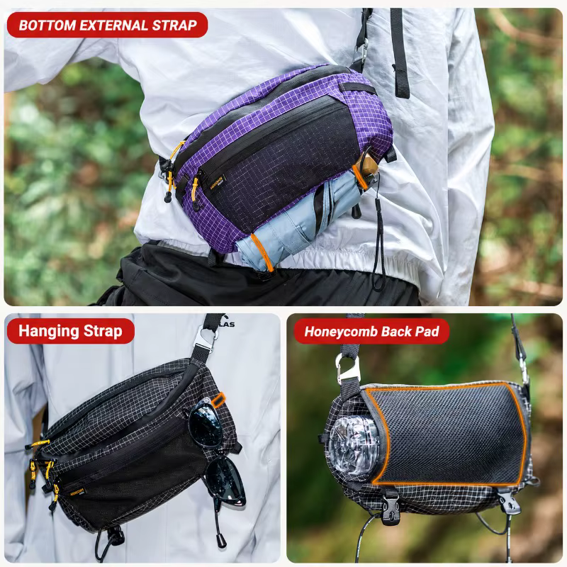 Hikeman 2.0 Sac de taille Dyneema imperméable UrltraLight multi-poches pour le cyclisme