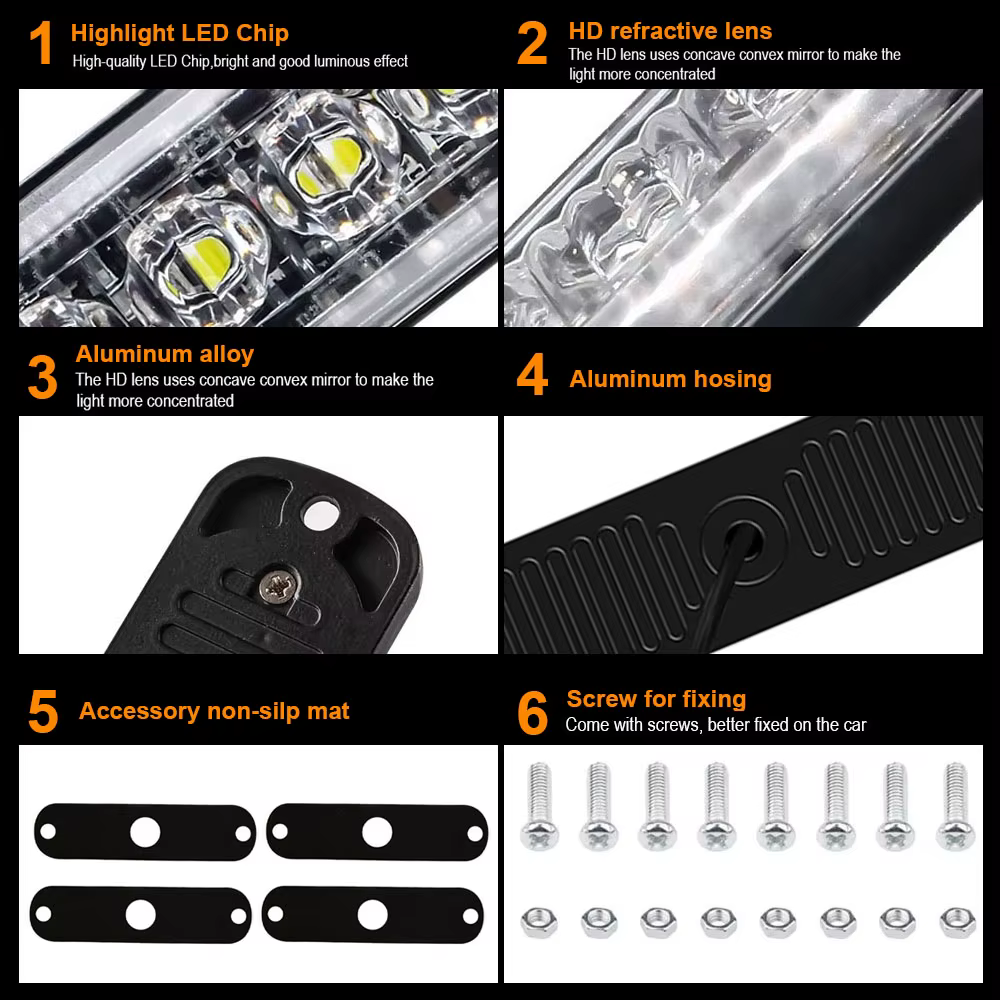 Lumière stroboscopique de Police pour gril de voiture