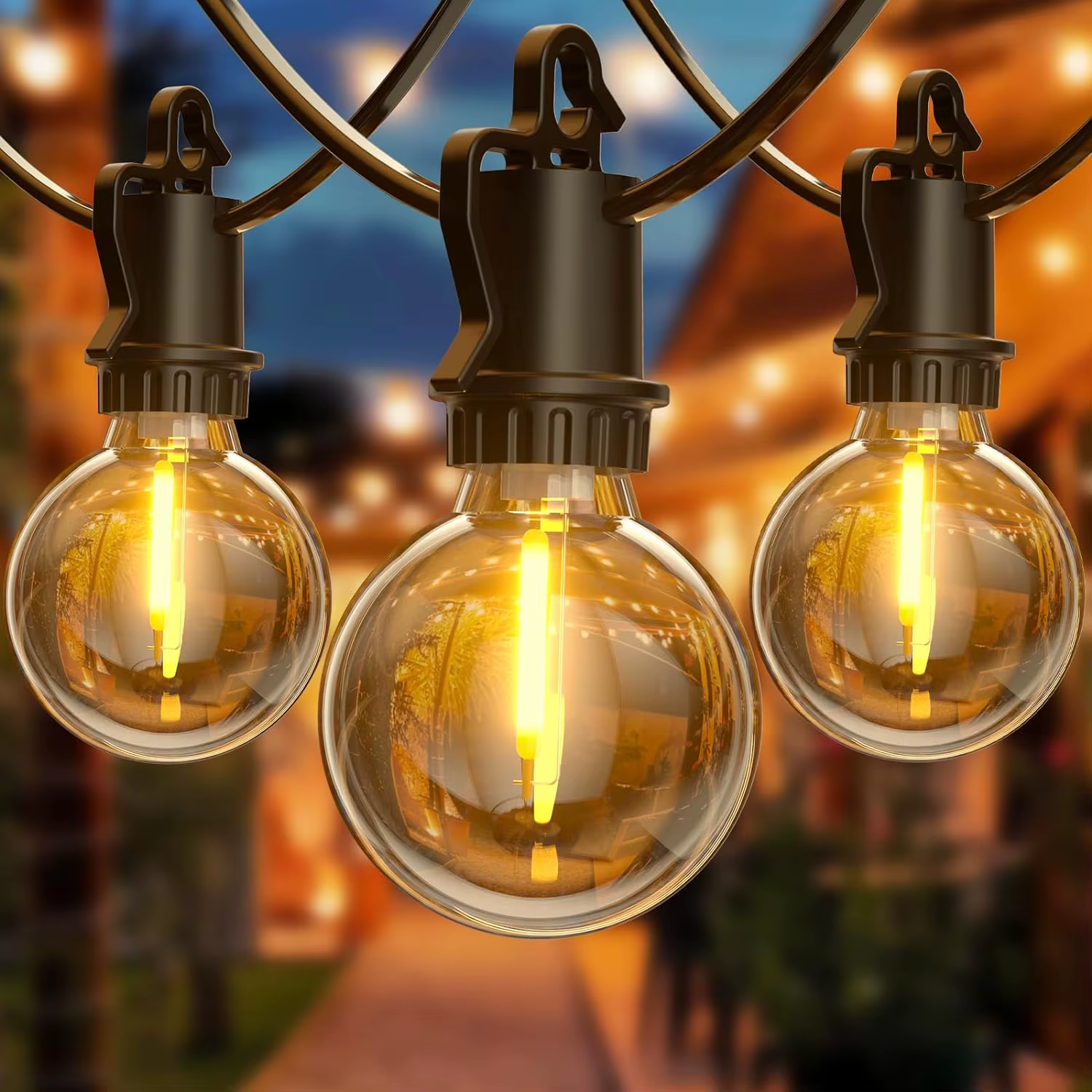 Guirxiété Lumineuse Globe G40, EU 220V, 100FT/30M, 100 Ampoules en Plastique, pour ixde Noël, Jardin, Lampe Décorative