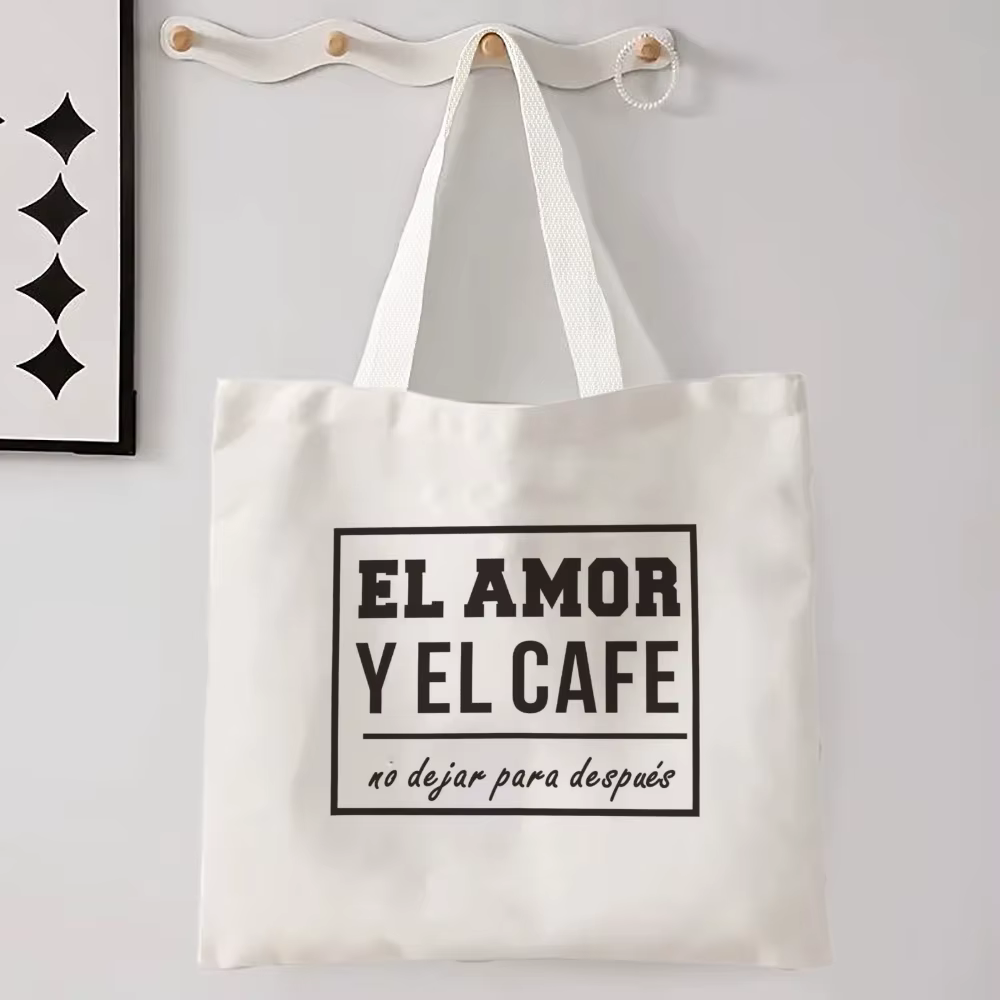 Femmes espagnoles sac à bandoulière graphique Harajuku Shopper sacs grande capacité toile fourre-tout sac à main sans fermeture éclair Eco décontracté fille sacs à main