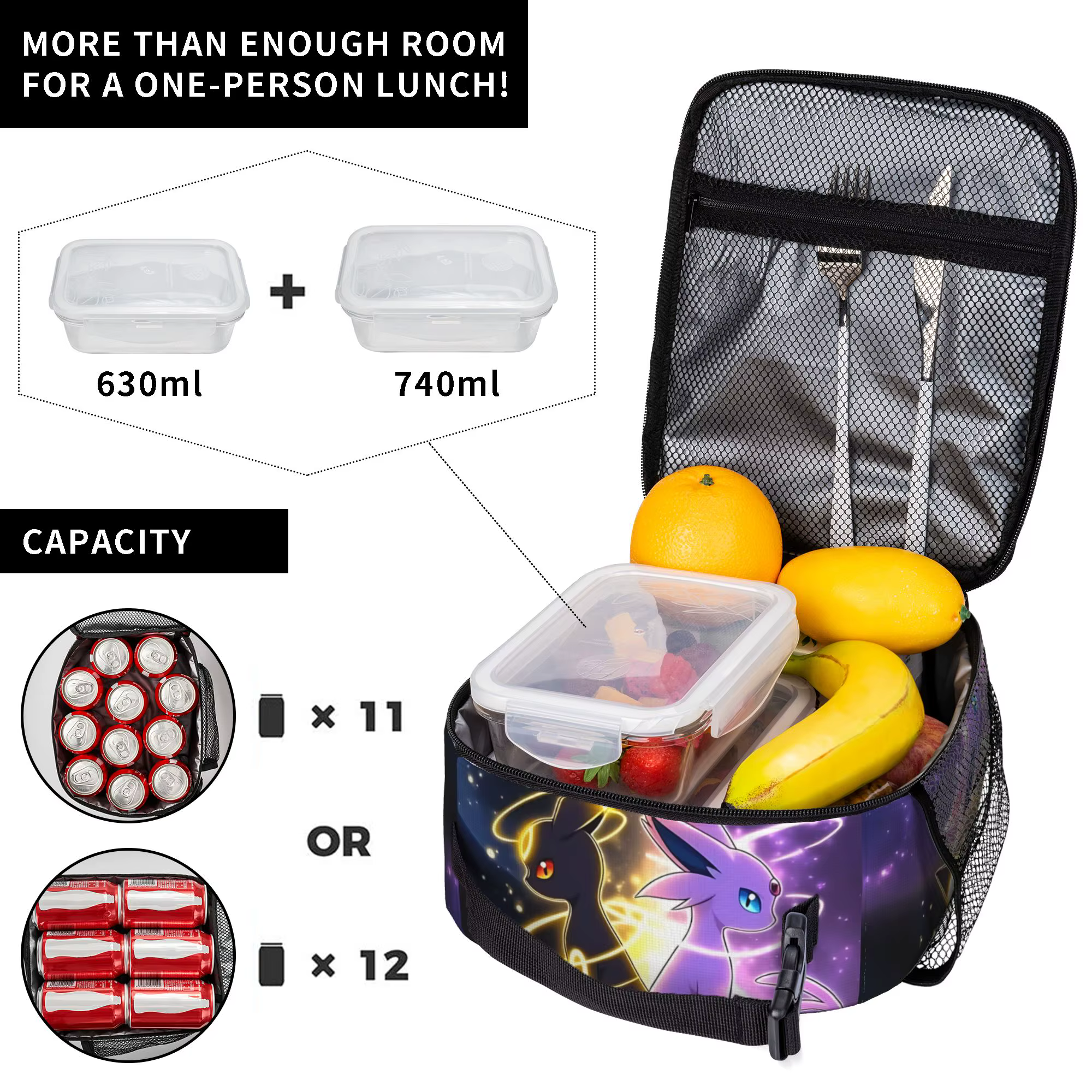 Sac à déjeuner isotherme Pokemon, sac à bento isolant, sac à riz, sac à main isotherme pour étudiant