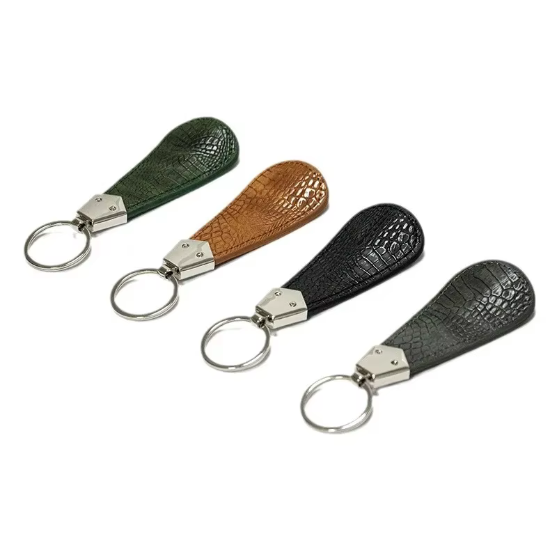 Chausse-pied en métal, Mini cornes à chaussures, lève-chaussures, Portable, de voyage, avec poignée en cuir, chausse-pied de déduction pour porte-clés