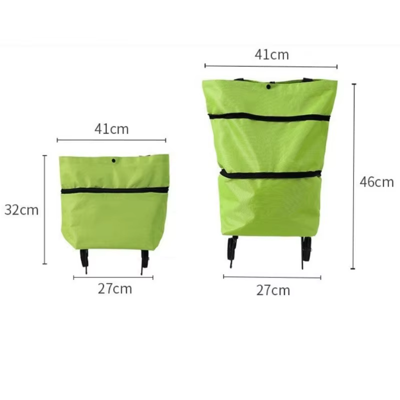 Sac de courses à roulettes 2-en-1 pliable avec roues