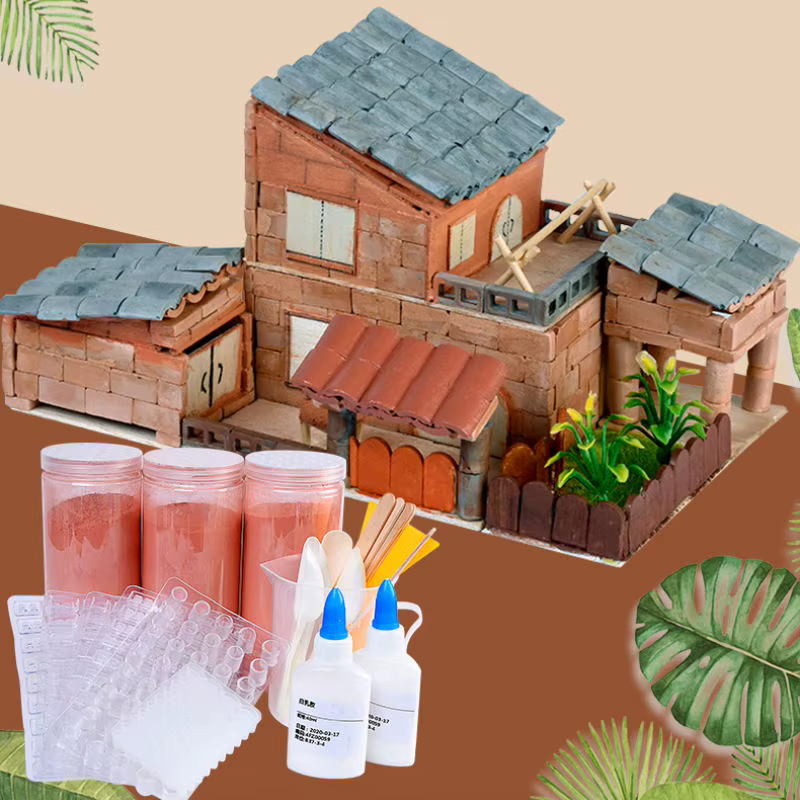 Poudre de ciment pour mini-briques, blocs de construction miniatures, tuiles en argile, poudre de boue pour la fabrication de maquettes, matériau architectural