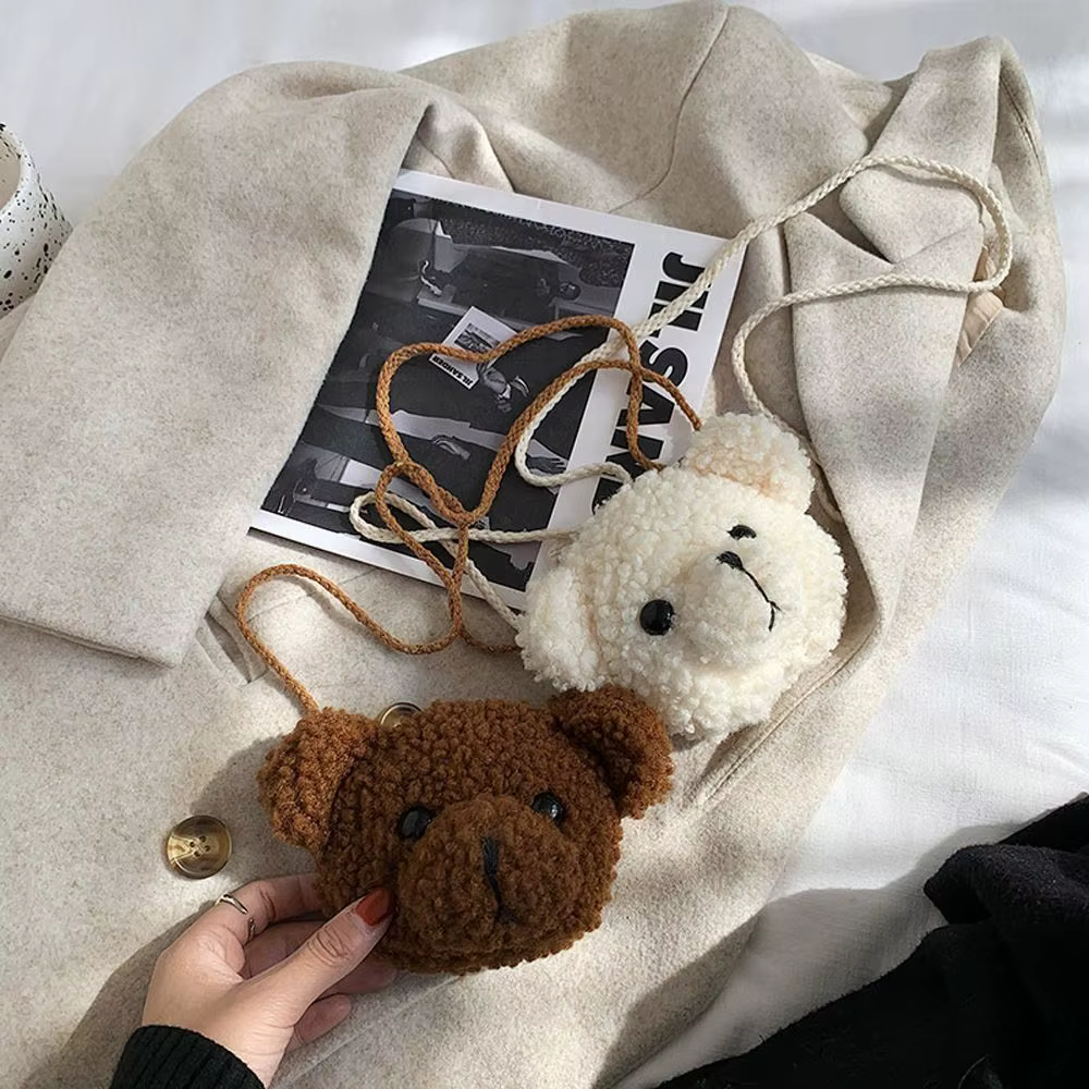 Sacs à bandoulière pour femmes, motif animaux de dessins animés, sac messager, sac à bandoulière ours, sac ours souriant, sacs à main