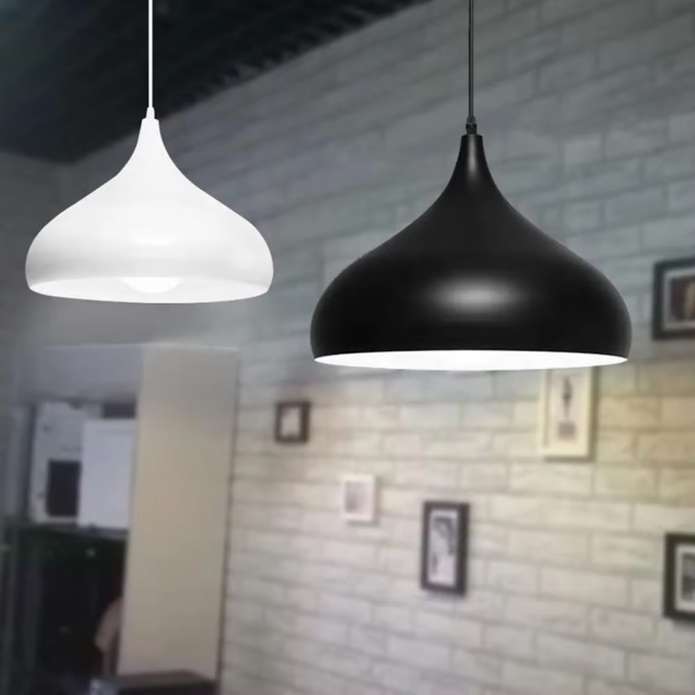Lampes suspendues industrielles noir argent fer Art