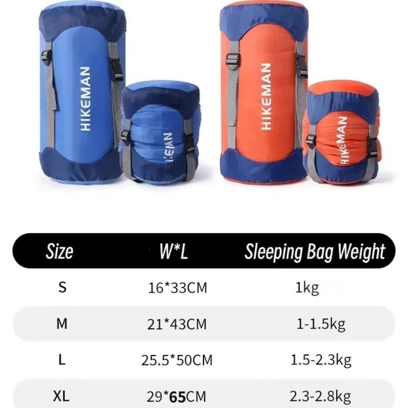 Sac de compression pour sacs de couchage, sac de rangement étanche multi-usage pour camping en plein air, sac de rangement portable ultra-léger S-XL
