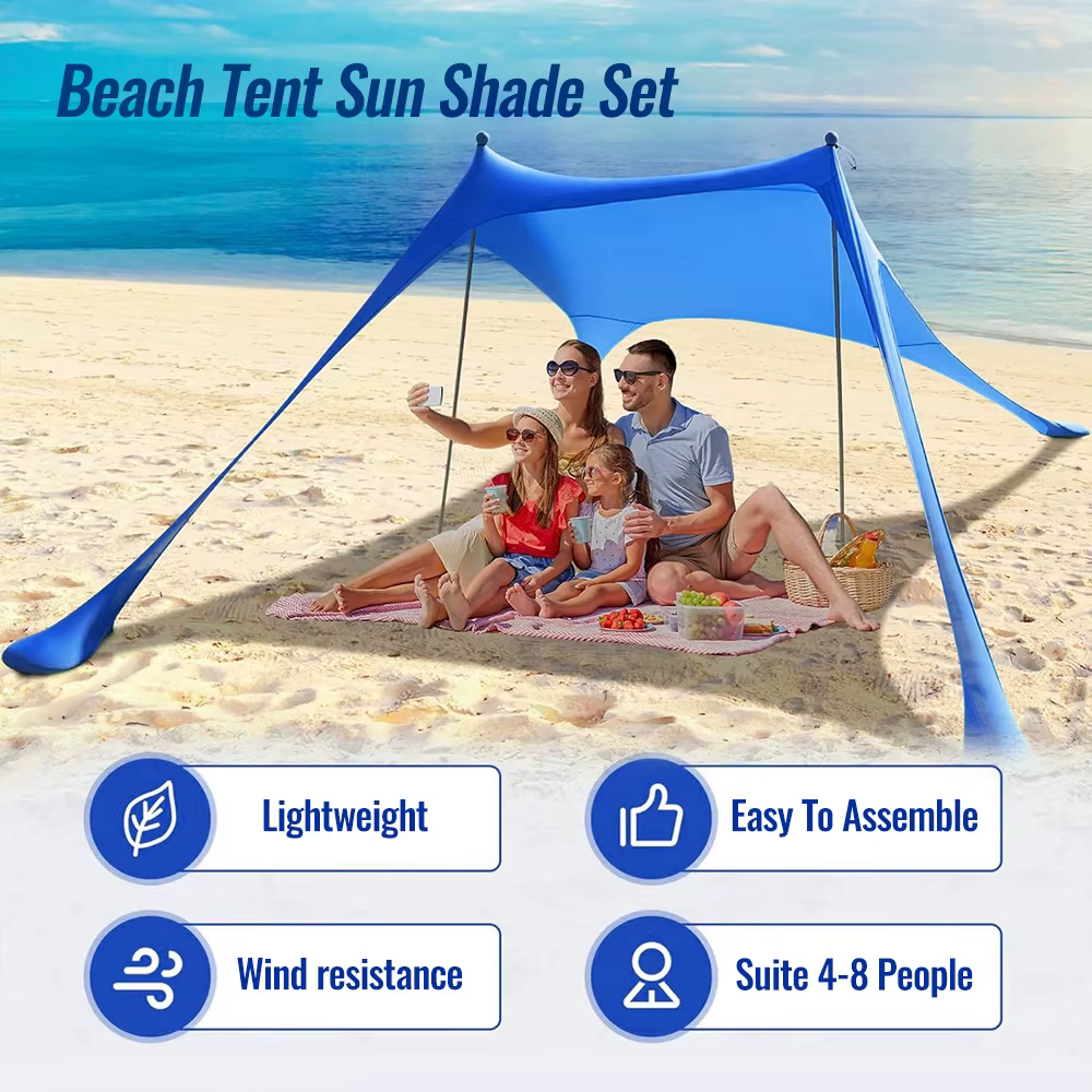 Vente chaude Portable Lycra plage auvent tente Protection UV parasol installation facile abri extérieur pour Camping