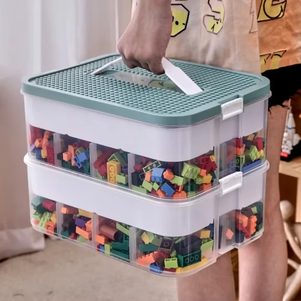 Boîte de rangement pour jouets Lego, empilable, avec couvercles, bacs ajustables, conteneurs de rangement pour Lego