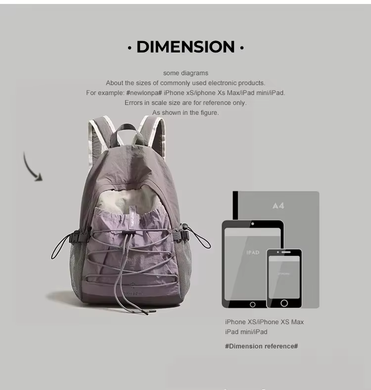 Sac à dos durable résistant à l'usure pour femme, en nylon imperméable, pour sports de plein air, étudiants, randonnée minimaliste, voyage, école