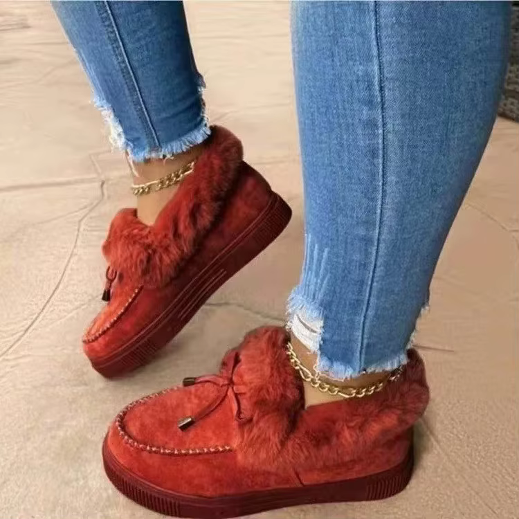 Chaussures Chaudes en Coton et Laine pour Femme, Grande Taille 35 ~ 44, Hiver
