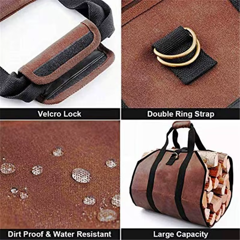 Sac de rangement portable et durable pour bois de chauffage