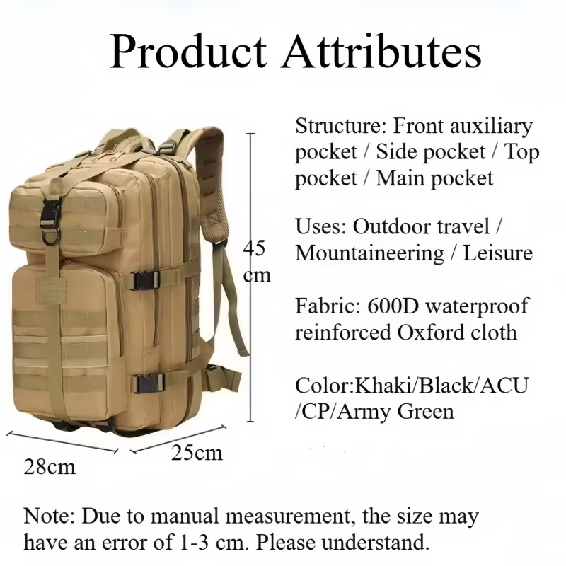 Sac à dos de survie pour hommes et femmes