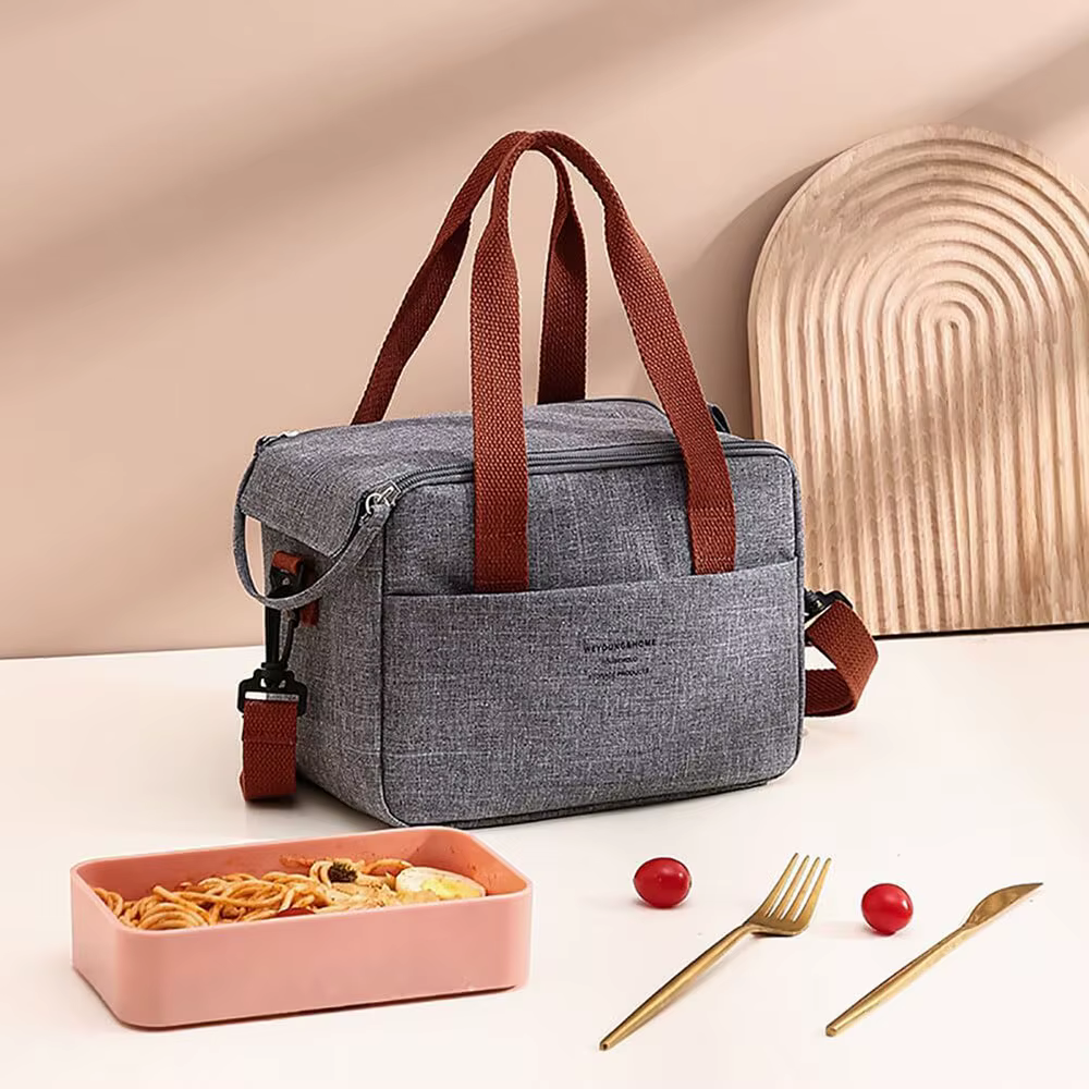 Sac à lunch isotherme pour femmes, grande capacité, sac isotherme, sac à main pour le déjeuner, étanche, réutilisable, avec bandoulière amovible