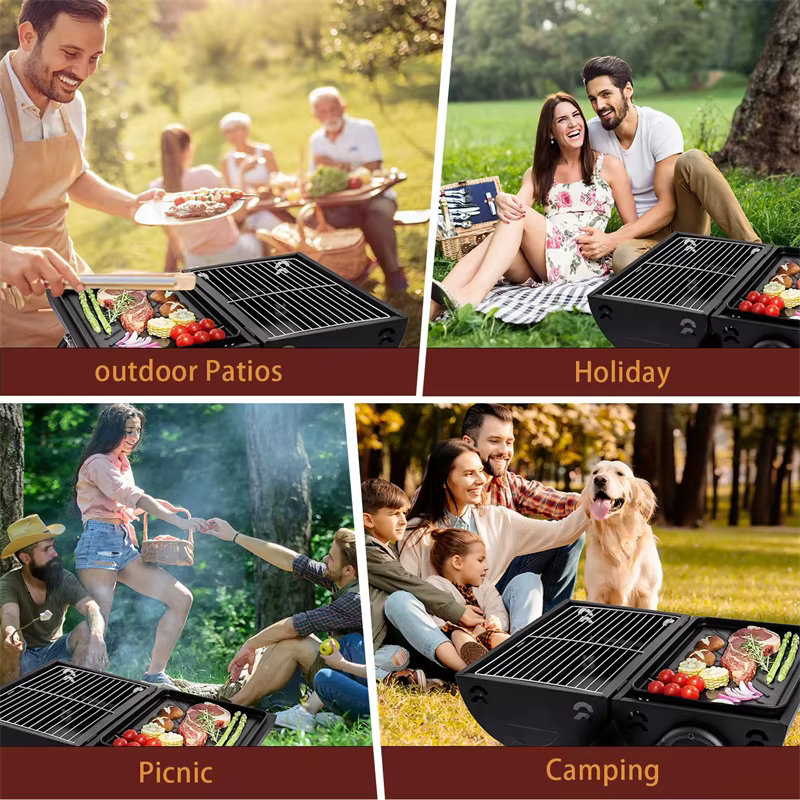 Barbecue au charbon de bois portable, barbecue pour cuisine en plein air, camping, pique-nique, arrière-cour, balcon, brittop