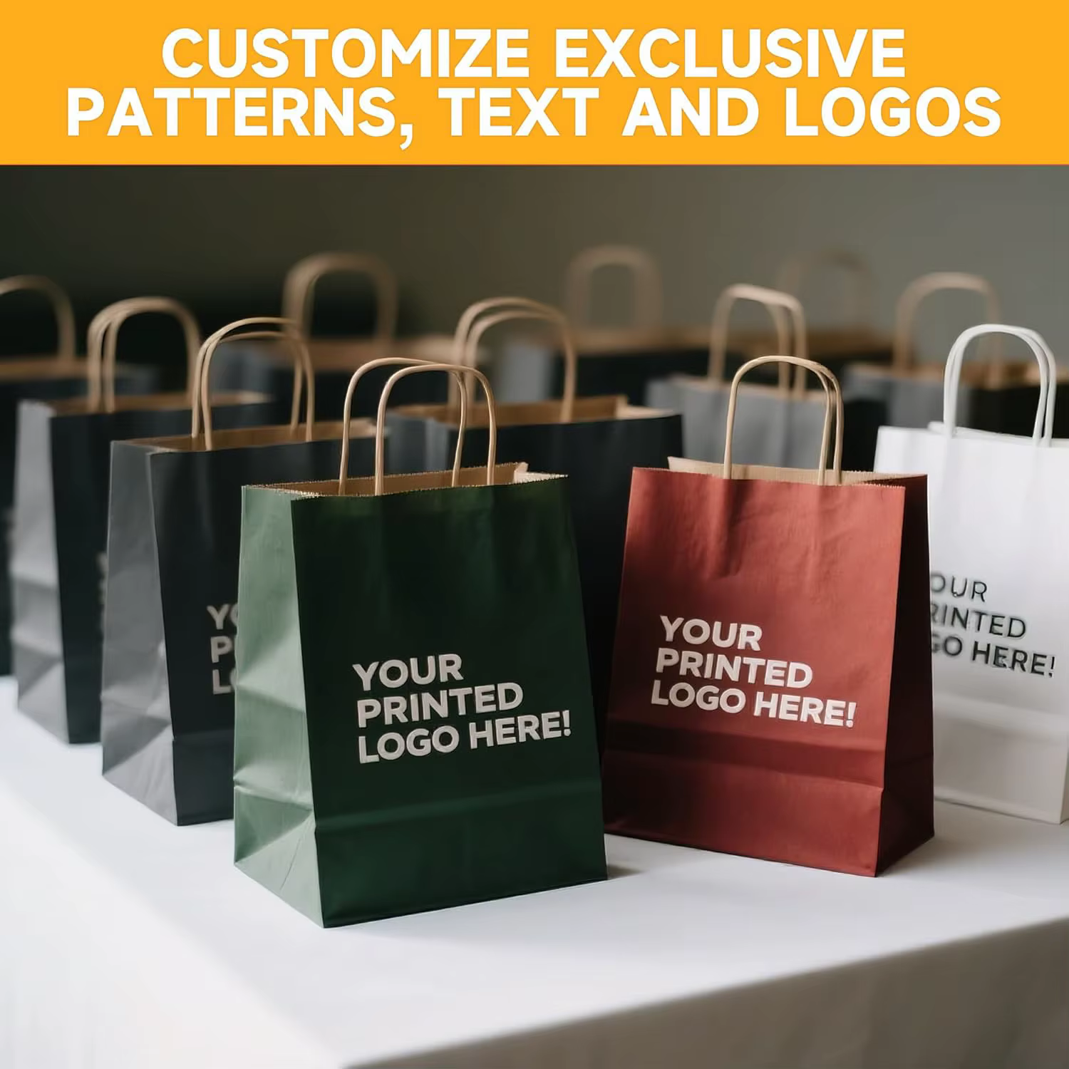 Sacs en papier Kraft avec poignées, 10 pièces, petits sacs cadeaux en papier en vrac pour petites entreprises, sacs de Shopping, cadeaux de fête de noël, 8.25x5.8x3.25