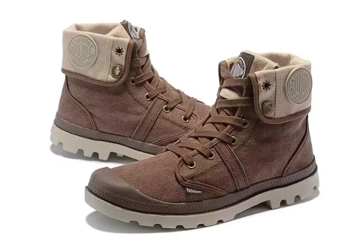 PALLADIUM Pallabrouse baskets marron foncé hommes/femmes haut de gamme armée loisirs bottines toile chaussures