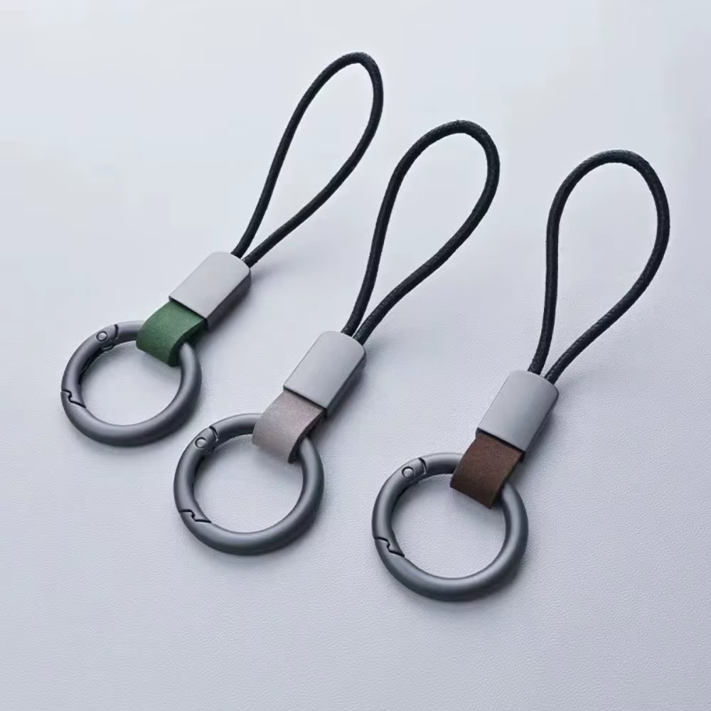 Porte-clés en cuir pour voiture, ceinture, mousqueton, porte-clés, lanière, accessoires automobiles
