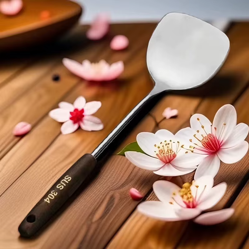 Ensemble de spatule en fer et louche en acier inoxydable, ustensiles de cuisine, équipement de cuisine, accessoires essentiels, wok