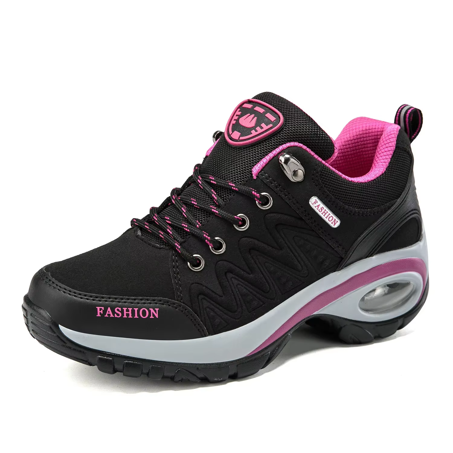 Chaussures de course et d'escalade pour femmes, chaussures de sport polyvalentes à semelle épaisse, semelle souple, absorption des chocs, coussin d'air, chaussures décontractées