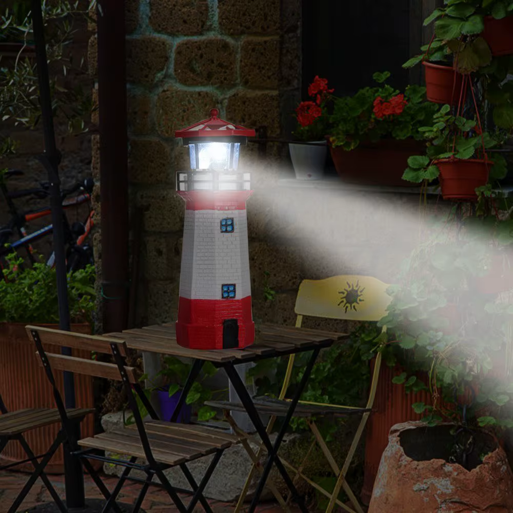 Phare Solaire avec Lampe Rotative