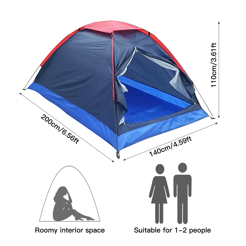 Tente de camping monocouche avec sac pour 2 personnes