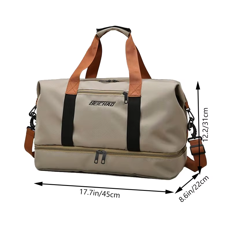 Le sac à dos de couleur neutre est spécialement conçu pour les hommes et les femmes et convient comme sac à bagages pour les voyages et l'hébergement