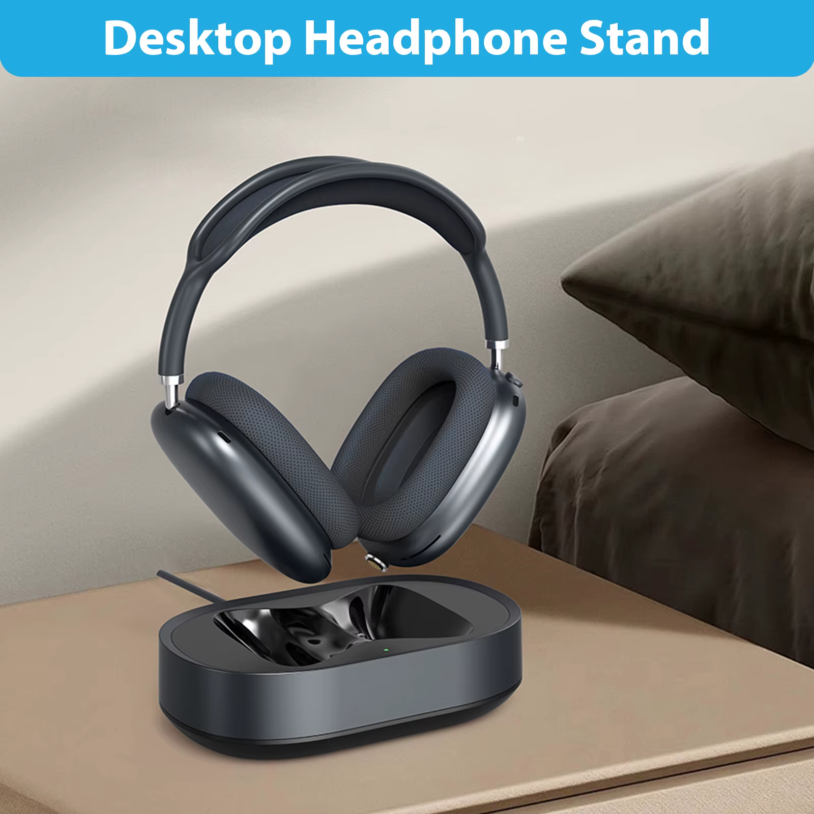 Support de charge pour écouteurs compatible avec AirPods Max, station de charge USB-C pour casque avec double connecteur, accessoires pour écouteurs