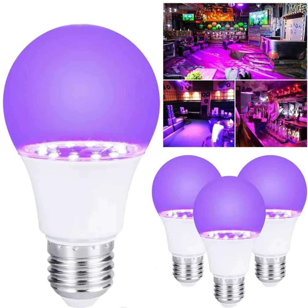 Lumière noire lampe ultraviolette UV violet ampoule atmosphère E27 UV ampoules 10W 360 lueur