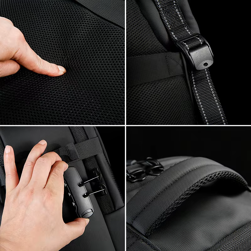 BANGE Hot nouveau sac de cabine antivol séparation humide et sèche sac à dos de voyage pour hommes femmes bagages à main 15.6 pouces sacs à dos d'ordinateur portable