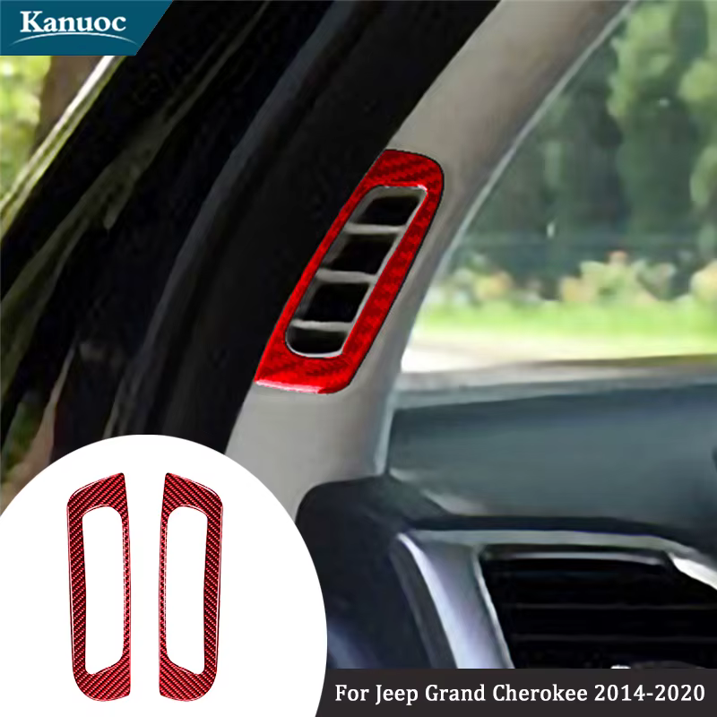 Autocollants décoratifs pour évent de pilier A en fibre de carbone, accessoires d'intérieur de voiture pour Jeep Grand Traff2014, 2015, 2016, 2017-2020