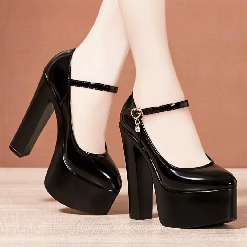 2025 15cm petite taille 32-43 Sexy bloc extrême chaussures à talons hauts pour robe modèle fête mariage peu profond épais fond plate-forme pompes