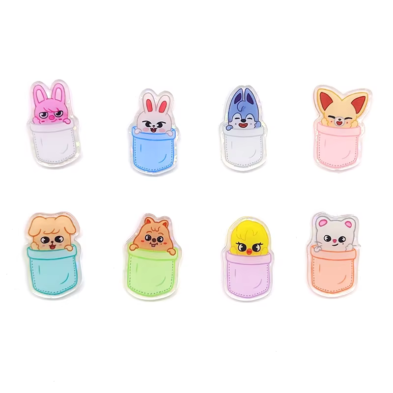Broche en acrylique KPOP, accessoires mignons à la mode pour vêtements et sacs à dos, cadeaux pour fans, 8 pièces/ensemble