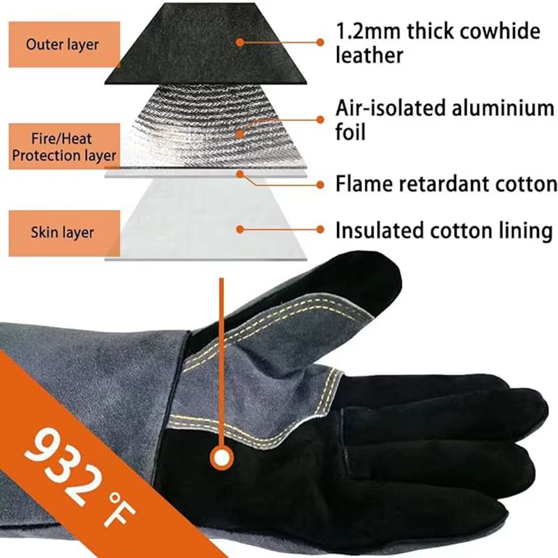 Gants de soudage pour soudeur, gant de soudage Tig/Mig,,guantes para souder, gant de soudage professionnel résistant à la chaleur