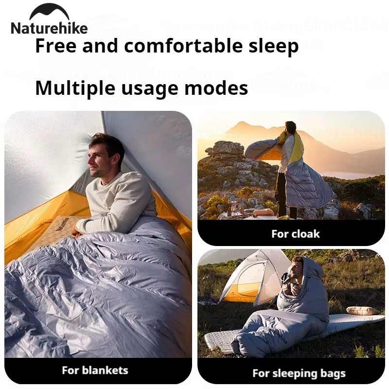 Natureifa-Sac de couchage de randonnée à capuche en duvet de canard