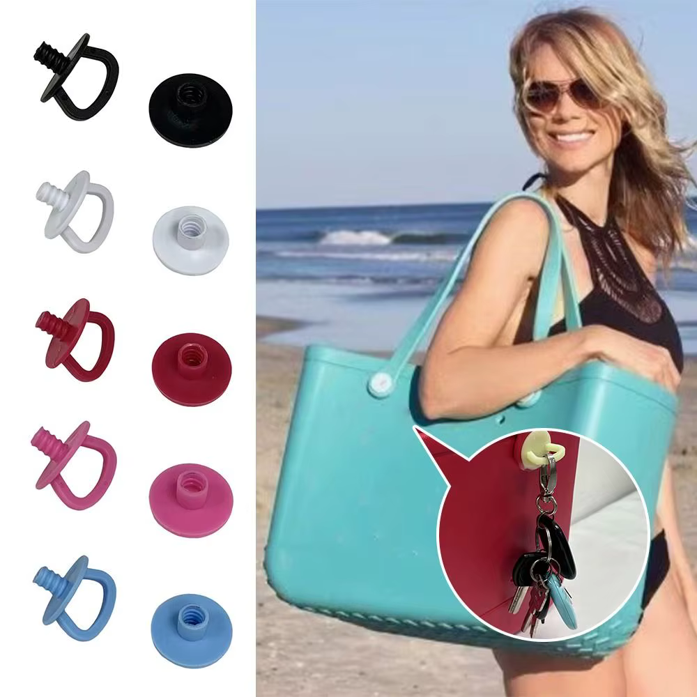 Bouchons de vis de sac en caoutchouc pour poignées de sac Bogg, accessoires de sangles, porte-clé pour accessoires de sac Bogg, Inserts en plastique, boucle