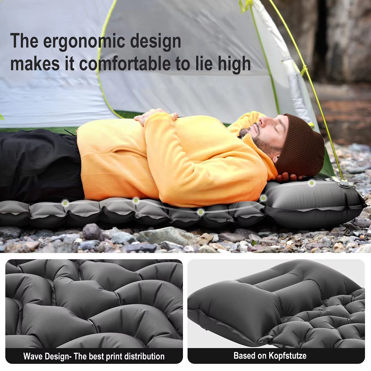 Matelas gonflable automatique pour tentes de camping en plein air