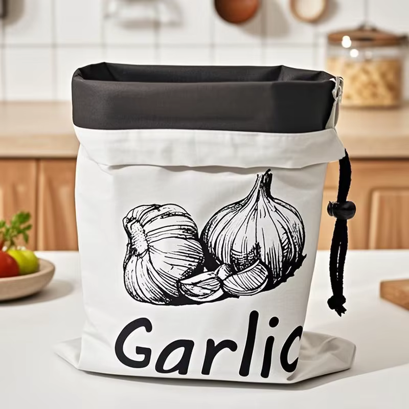 Sacs à cordon de serrage pour fruits, ail, oignon, avec boucle de dégagement, fermeture éclair pour la cuisine, Classification des légumes, stockage, sacs Non tissés
