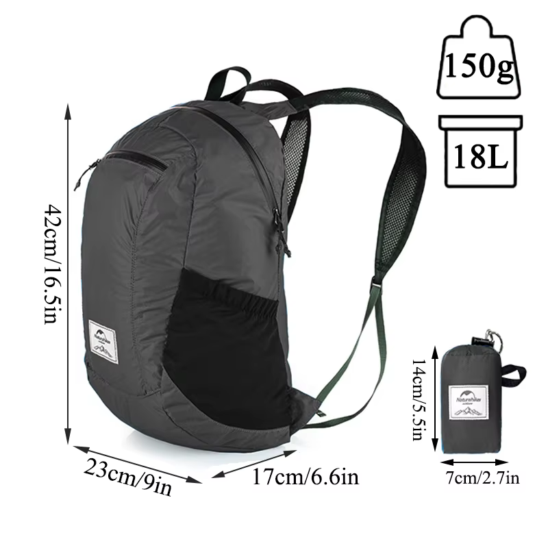 Naturehike 18L Camping sac à dos Portable ultraléger imperméable en Nylon sacs homme en plein air pliable sport voyage randonnée sac à dos